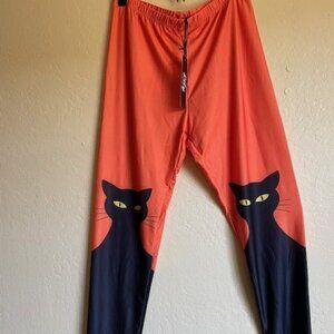 Soft Printed Cat Knee Leggings